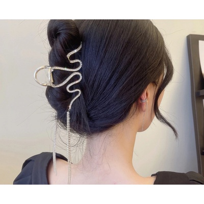 B-TOP Elegantní vlasová spona/ skřipec Wave Druh barvy: Stříbrná – Zboží Dáma