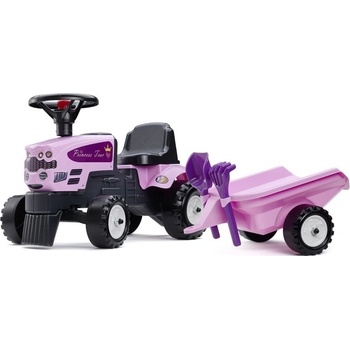 Falk traktor Princess růžový s přívěsem