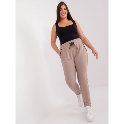 Relevance pohodlné tepláky rv-dr-4765.52-beige