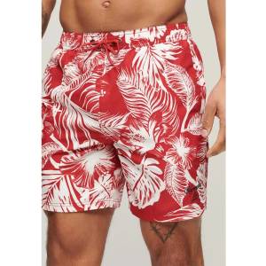Superdry Бански гащета Superdry Hawaiian Print 17´´ swimming shorts - Red (Luna Dark Red)