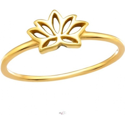All4Silver Prsten zlatý Lotosový květ stříbro 25332