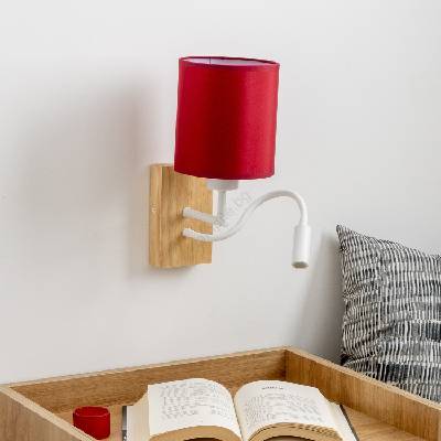 Brilagi Brilagi-LED Аплик NUBILA WOOD 1xE27/25W/230V+LED/3W дъб/Помпейски червен (BG1565L)