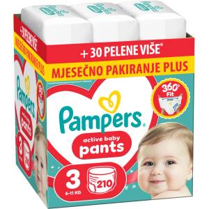 Pampers Пелени-гащички Pampers - Pants, размер 3, 6-11 kg, 210 броя (1100053084) - baby