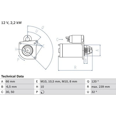 BOSCH 0 986 020 141 Startér (0986020141)