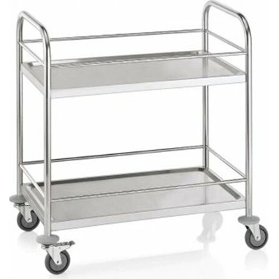 Cargo servírovací vozík so zábradlím 2 police, nerez 85 x 53 x 95 cm 100027500