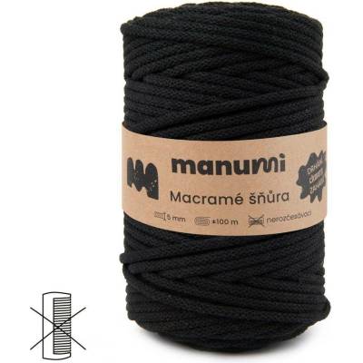 Manumi Macramé šňůra 5mm černá - 1 ks