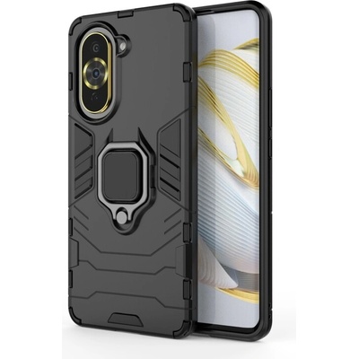 Púzdro Huawei Nova 10 Pro karbónové s držiakom čierne