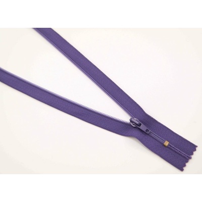 Nedeliteľný jemný plastový špirálový zips (veľkosť číslo 3) rôzne farby - dĺžka 12 cm - 60 cm 22 cm Tmavá fialová 1
