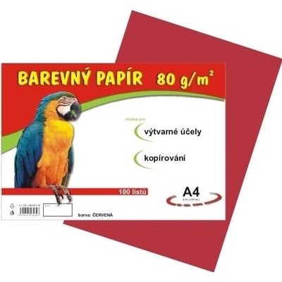 barevné papíry A4 80g 100ls červené