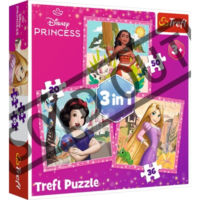 TREFL Disney princeznej Vaina Locika a Snehulienka 3v1 20,36,50 dielov