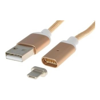 PremiumCord ku2m1fgo Magnetický micro USB 2.0, A-B nabíjecí a datový 1m, zlatý
