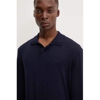 APC Вълнен пуловер A. P. C. polo jacob logo (WVAWM.H23324)
