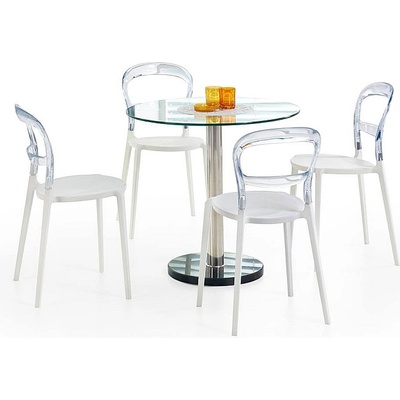 Halmar Кръгла маса със стъклен плот cyryl прозрачна