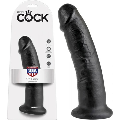 Пенис дилдо с вакуумна основа, 22, 9см. - King Cock Black (PIPE550423)