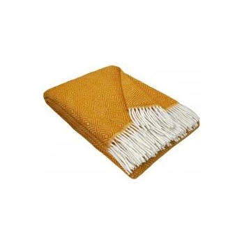 Interblanket Вълнено Одеяло „Диамант В Цвят Горчица - Топлина И Стил За Вашия Дом
