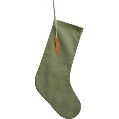 Delight Department Bavlnená vianočná ponožka 46x26 cm olivovo zelená