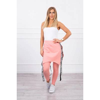 Kesi pants suit with selfie lettering apricot ružová
