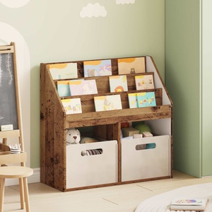 vidaXL Детска рафт за книги Старо дърво 72, 5 x 29, 5 x 69 см (892387)