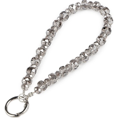 Prima-obchod Přívěsek na mobil ze skleněných korálků s plastovou vložkou, barva 4 šedobéžová – Zboží Živě