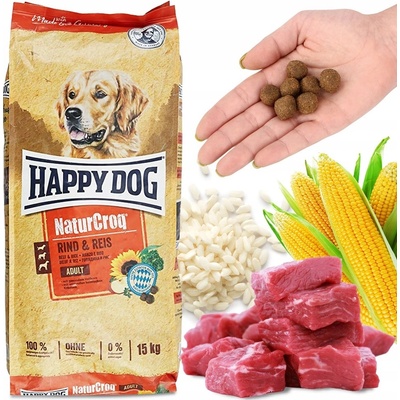 Happy Dog Natur Croq Original Rind & Rice 15 kg