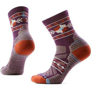 Smartwool Дамски туристически чорапи Smartwool Women's Hike Light Cushion Retro Floral Mid Crew Walking socks - Purple Iris - размер 42-45 (EU) (207-1277-0113)