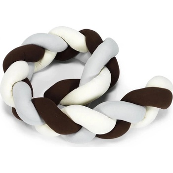 Обиколник-плитка Atlas за детско легло сиво, крем и кафяв