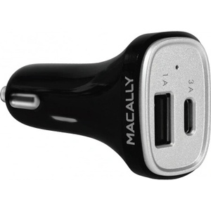 Macally Зарядно за кола с USB-A и USB-C изходи за зареждане на мобилни устройства - Macally 20W USB-C/USB-A Car Charger (CAR20UC)
