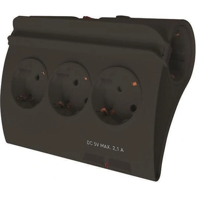 EUROLAMP 5 Plug + 2 USB 1,5 m (10201)