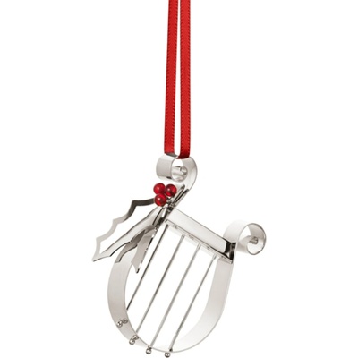 Georg Jensen Vánoční ozdoba Harp Palladium 2026 – sběratelská edice, stříbrná barva, kov