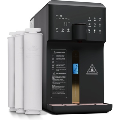 Klarstein AquaFina 6L, пречиствател на вода, 5-степенна филтрация, обем 6 л, 6 температури на водата, черен (WFT2-AquaFina6LWhite) (WFT2-AquaFina6LWhite)