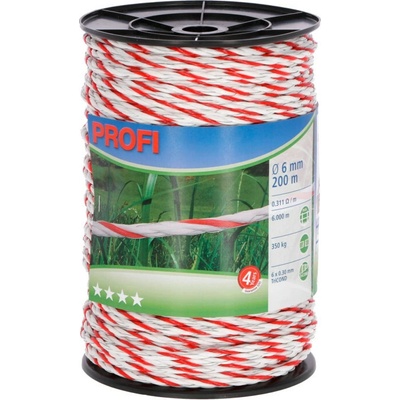 Agrofortel Lanko pre elektrický ohradník PROFI 200 m 6 mm biela/červená
