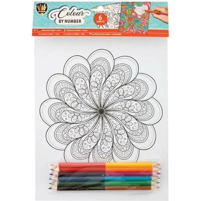 GRAFIX Malování podle čísel s pastelkami Mandaly a vzory 158556 29,5 x 21 cm – Zboží Mobilmania