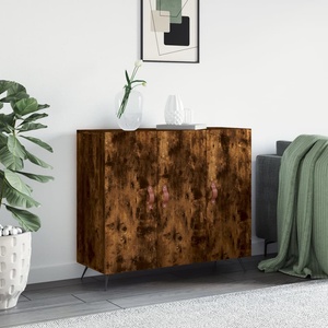 vidaXL Сайдборд, опушен дъб, 90x34x80 см, инженерно дърво (828081)