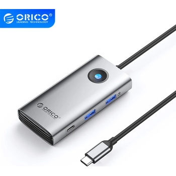 ORICO докинг станция Docking Station Type-C - PW11-6PCR-GY-EP - HDMI x 1, USB-C x 1, USB3.0 x 2, USB-C PD100W x 1, LAN x 1 (1Gbp (PW11-6PCR-GY-EP)