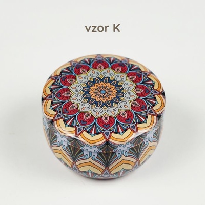 Plechová dóza, ornament II., na sviečku, 75 ml K