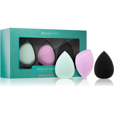 BrushArt Sada houbiček na make-up 3 ks Aquamarine Green