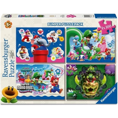 Ravensburger Пъзел Ravensburger от 4 x 100 части - Супер Марио (12004321)
