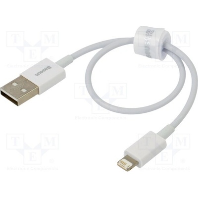Baseus CALYS-02 vidlice Apple Lightning,USB A vidlice, 0,25m, bílý
