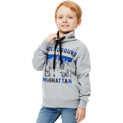Winkiki Kids Wear Chlapecká mikina Manhattan šedý melanž
