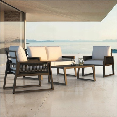 tectake 405059 záhradný nábytok captive, lanový výplet, hliníkový rám - antracit