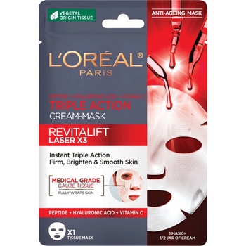L'Oréal Revitalift Laser X3 pleťová maska proti stárnutiu s trojitým účinkom 28 g