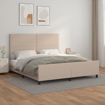 zahrada-XL 3125468 Rám postele s čelem cappuccino umělá kůže