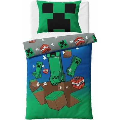 CARBOTEX Obojstranné bavlna obliečky Minecraft 140x200 70x90 MC002