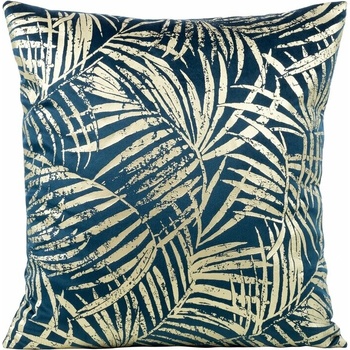 Takoy z mäkkého zamatu so zlatistou potlačou botanických listov-HF-391001 45 x 45 cm