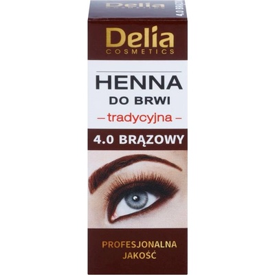 Delia Cosmetics Henna цвят за вежди цвят 4.0 Brown 2 g + 2ml