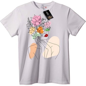 NOONEBRAND Тениска Флорална Абстрактна Картина - XL, White