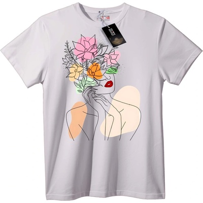 NOONEBRAND Тениска Флорална Абстрактна Картина - XL, White
