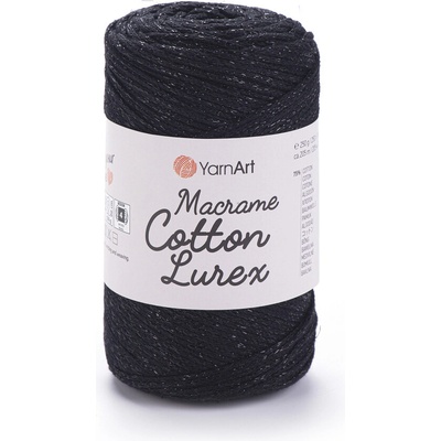 Yarn Art Macrame Cotton Lurex 722 černá s lesklou nitkou