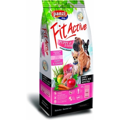Panzi FitActive Puppy & Junior Hypoallergenic Lamb, Apple & Rice 15 kg