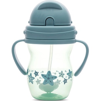 Lorelli Чаша с дръжки и сламка Lorelli - Baby Care, Blue & Green (10230600004)